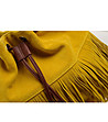 Кожена дамска чанта в цвят горчица и кафяво Anita-2 снимка