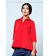 Червена дамска асиметрична риза-0 снимка