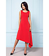 Червена асиметрична рокля Betsey-0 снимка