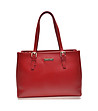 Дамска кожена червена чанта Edna-1 снимка