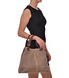 Дамска кожена чанта в бежов нюанс Gillian-4 снимка