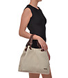 Дамска кожена бежова чанта Gillian-4 снимка