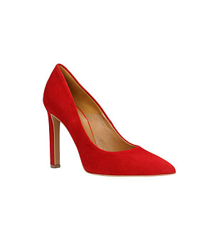 Червени велурени дамски обувки Elsie снимка