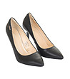 Черни дамски кожени обувки Charlote-2 снимка