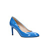 Сини лачени дамски кожени обувки Nanny-0 снимка