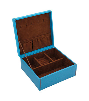 Кутия за бижута в синьо с декорация сърца Galaxy снимка