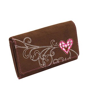 Дамски портфейл в тъмнокафяво с розово сърце Bavaria снимка