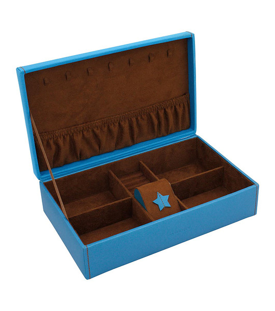 Синя кутия за бижута с декорация звезда Degas снимка