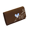 Дамски портфейл в тъмнокафяво със синьо сърце Bavaria-0 снимка