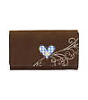 Дамски портфейл в тъмнокафяво със синьо сърце Bavaria-4 снимка
