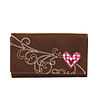 Дамски портфейл в тъмнокафяво с розово сърце Bavaria-4 снимка