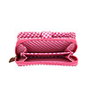 Кафяв дамски портфейл с кариран кант в розово Bavaria-1 снимка
