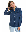 Дамска памучна риза от деним в синьо Elora-2 снимка