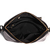 Черна дамска кожена чанта за рамо Ziva-3 снимка