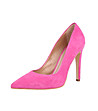 Велурени дамски розови обувки на ток Avelia-1 снимка