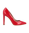 Кожени дамски лачени обувки в червено Avelia-0 снимка