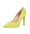 Велурени дамски обувки в цвят лайм Avelia-1 снимка
