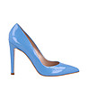 Кожени лачени дамски обувки в синьо Avelia-0 снимка