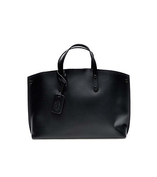 Черна кожена дамска чанта Tiffany снимка