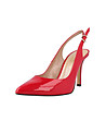 Дамски лачени обувки в червено Helena-1 снимка