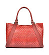 Дамска червена кожена чанта Stella-1 снимка