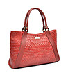 Дамска червена кожена чанта Stella-2 снимка