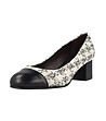 Дамски обувки в бяло и черно от естествена кожа и текстил Linda-2 снимка