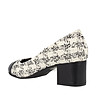 Дамски обувки в бяло и черно от естествена кожа и текстил Linda-3 снимка