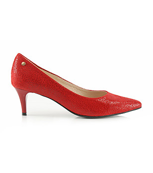 Червени дамски кожени обувки Daria снимка