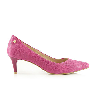 Розови дамски кожени обувки Daria снимка