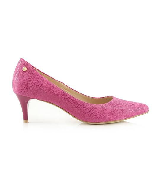 Розови дамски кожени обувки Daria снимка