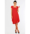 Червена асиметрична рокля Wiki-0 снимка