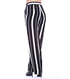 Раиран дамски панталон в черно и бяло Basic-2 снимка