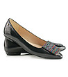 Дамски кожени обувки в черно Zefira-4 снимка