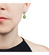 Висящи дамски обеци със зелени кристали Luz-1 снимка