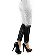 Дамски памучен панталон в бяло и черно с износен ефект-2 снимка