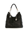 Черна кожена дамска чанта с една дръжка Helena-0 снимка