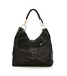 Черна кожена дамска чанта с една дръжка Helena-1 снимка