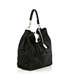 Черна кожена дамска чанта с една дръжка Helena-2 снимка