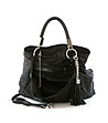 Черна кожена дамска чанта с една дръжка Helena-3 снимка