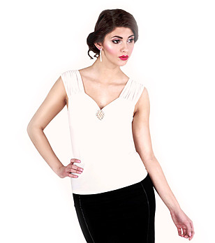 Топ в цвят екрю Eleonora  снимка