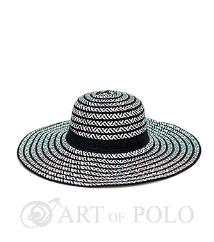 Лятна дамска шапка в черно и бяло Sefora снимка