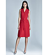 Червена рокля с колан Joliet-0 снимка