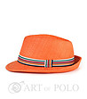 Оранжева шапка трилби с многоцветна лента Zefira-0 снимка