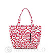 Дамска памучна чанта в червено и бяло-0 снимка