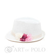 Бяла дамска шапка с декоративни цветя Iris-0 снимка