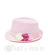 Розова дамска шапка с декоративни цветя Iris-0 снимка