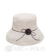 Дамска шапка в цвят крем с декоративно копче Daneta-0 снимка