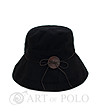 Дамска шапка в черно с декоративно копче Daneta-0 снимка