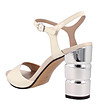 Светлобежови дамски лачени сандали от естествена кожа Capri-2 снимка